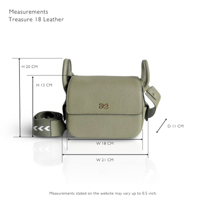 Treasure 18 - Genuine Leather  (Long Strap: Canvas)