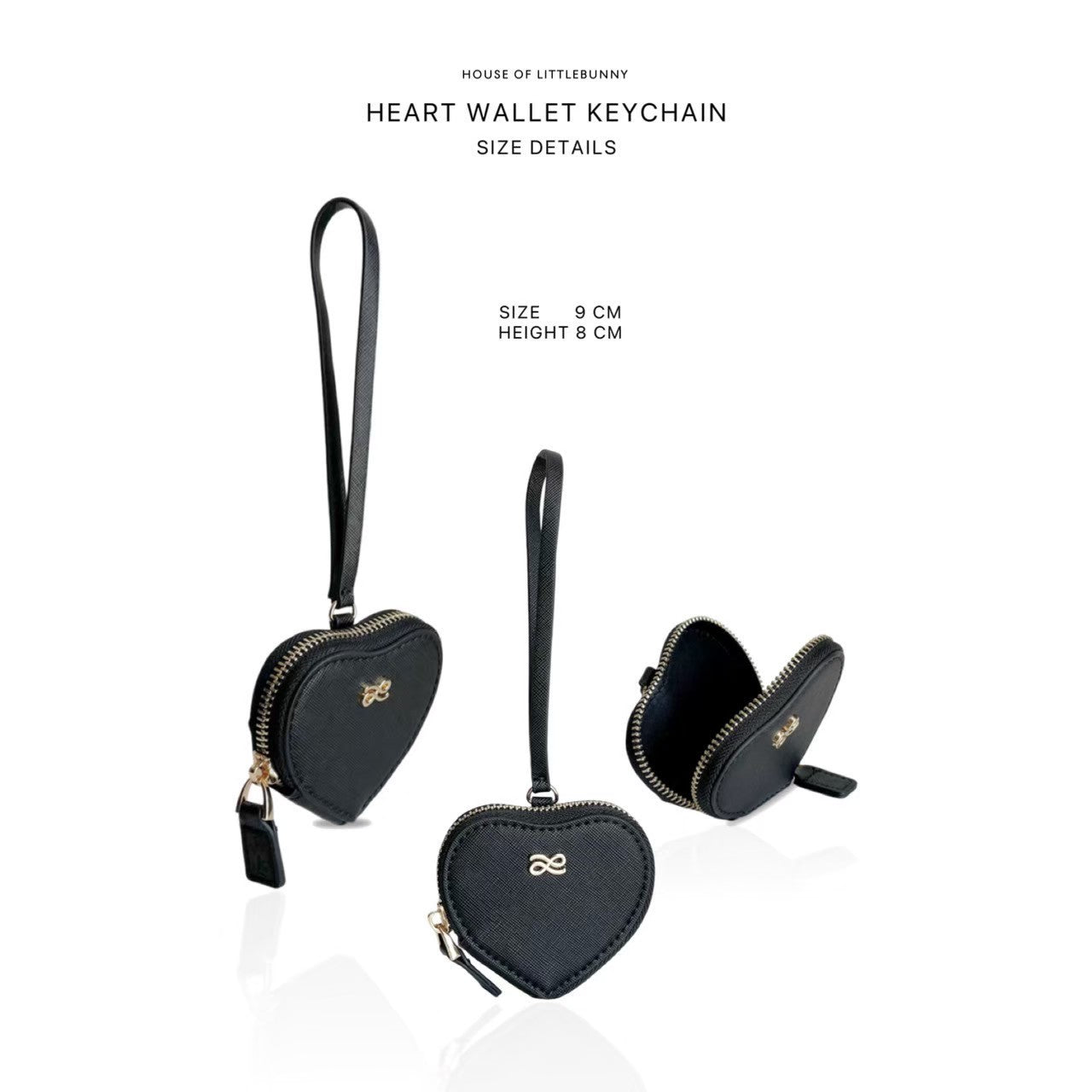 House of LittleBunny Singapore SG Heart Pouch Measurement
