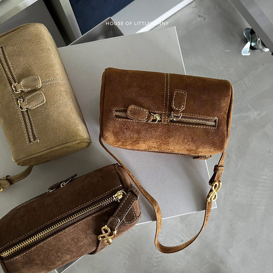 Zippillow Suede Bag - PU - Crossbody Handbag