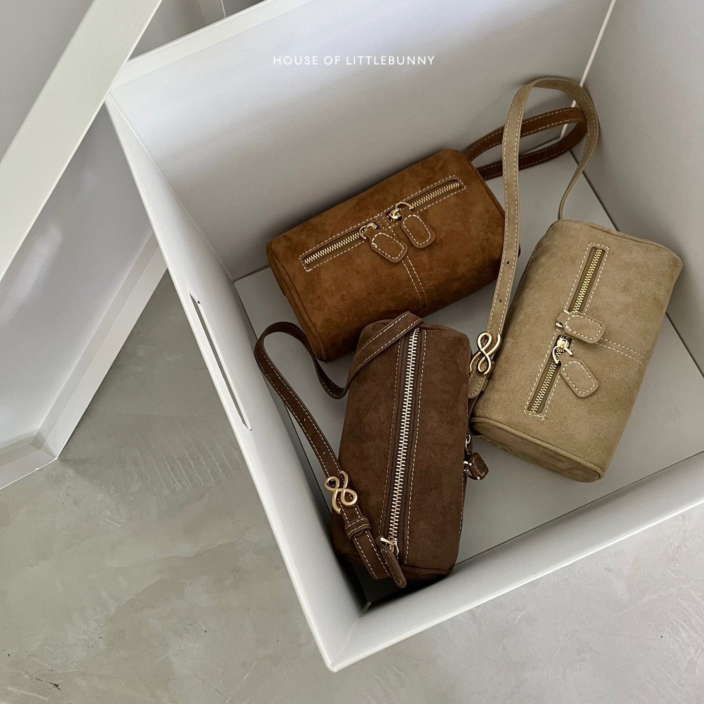 Zippillow Suede Bag - PU - Crossbody Handbag