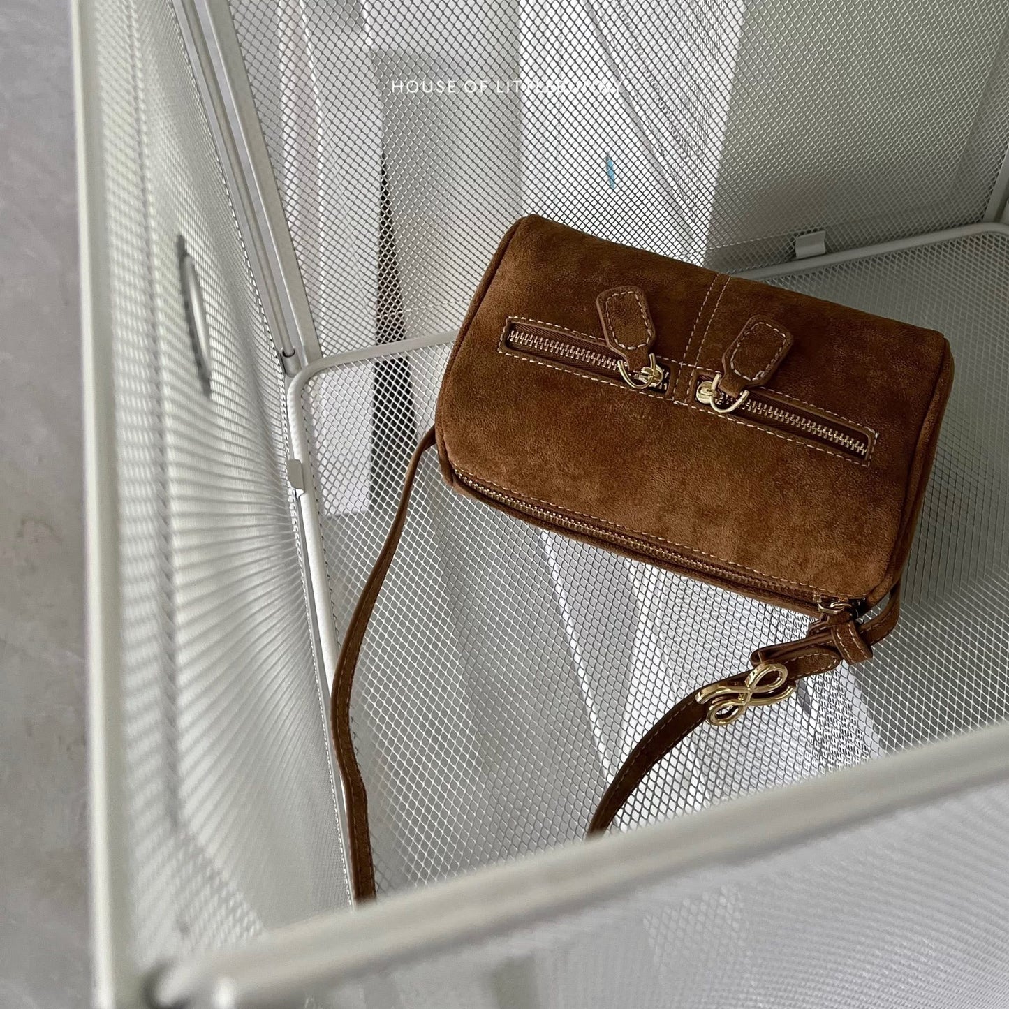Zippillow Suede Bag - PU - Crossbody Handbag