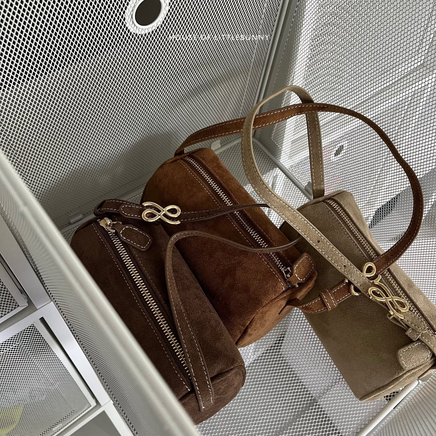 Zippillow Suede Bag - PU - Crossbody Handbag