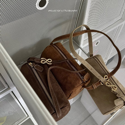 Zippillow Suede Bag - PU - Crossbody Handbag