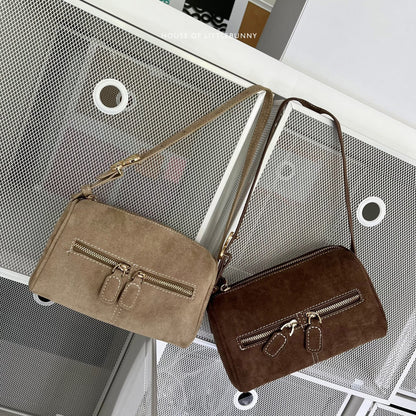 Zippillow Suede Bag - PU - Crossbody Handbag