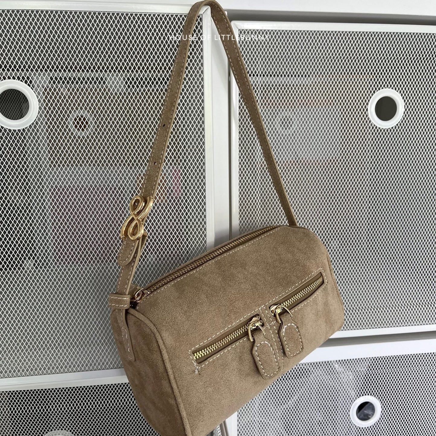 Zippillow Suede Bag - PU - Crossbody Handbag