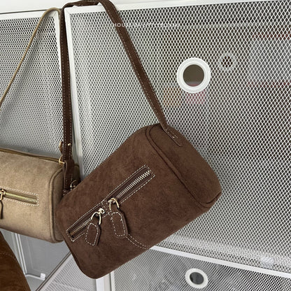 Zippillow Suede Bag - PU - Crossbody Handbag
