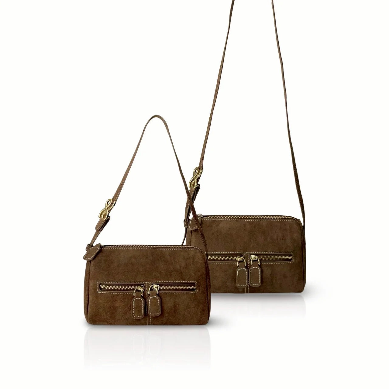 Zippillow Suede Bag - PU - Crossbody Handbag