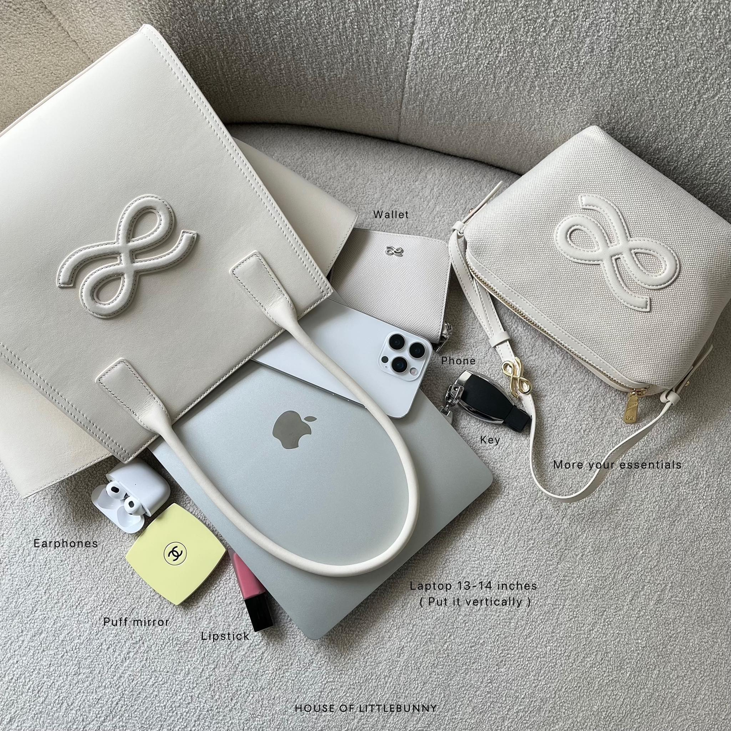 Flutter Tote Laptop Bag - PU/Canvas